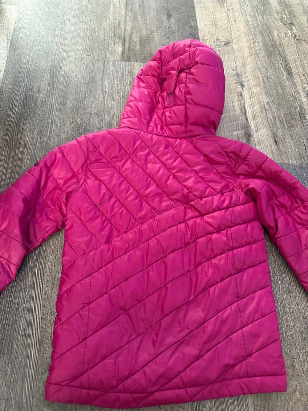 Kids Hooded Puffer Columbia Jacket - Hot Pink